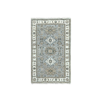 Heriz Wool Hand Knotted Rug Grey Ivory 3.1X5.0 -O084738
