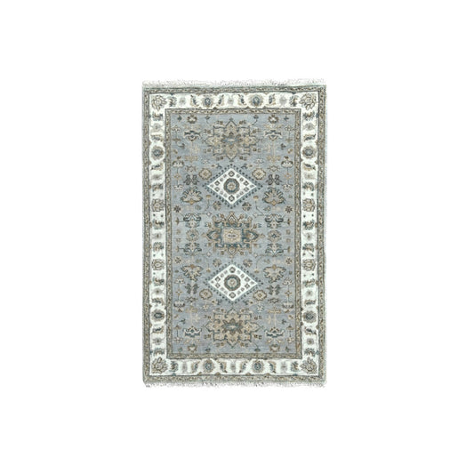 Heriz Wool Hand Knotted Rug Grey Ivory 3.1X5.0 -O084738