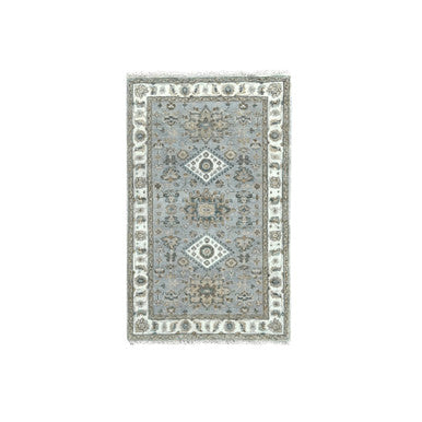 Heriz Wool Hand Knotted Rug Grey Ivory 3.1X5.0 -O084738