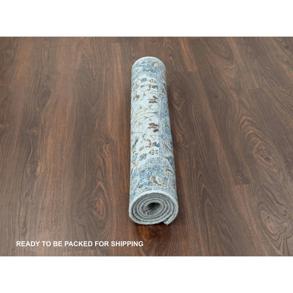 Oushak And Peshawar Wool Hand Knotted Rug Grey Gray 3.0X5.0 -O084740