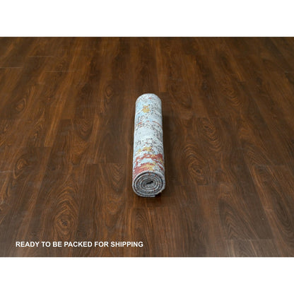 Modern and Contemporary Wool & Silk Hand Knotted Rug Grey No Border 3.1X5.0 -O084743