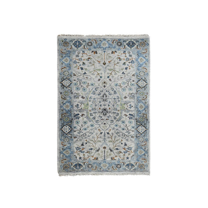 Oushak And Peshawar Wool Hand Knotted Rug Grey Gray 3.0X5.1 -O084747