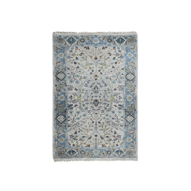 Oushak And Peshawar Wool Hand Knotted Rug Grey Gray 3.0X5.1 -O084747