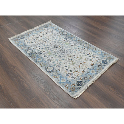 Oushak And Peshawar Wool Hand Knotted Rug Grey Gray 3.0X5.1 -O084747