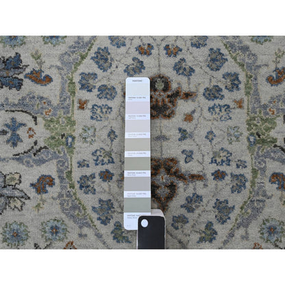 Oushak And Peshawar Wool Hand Knotted Rug Grey Gray 3.0X5.1 -O084747