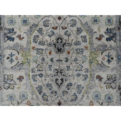 Oushak And Peshawar Wool Hand Knotted Rug Grey Gray 3.0X5.1 -O084747