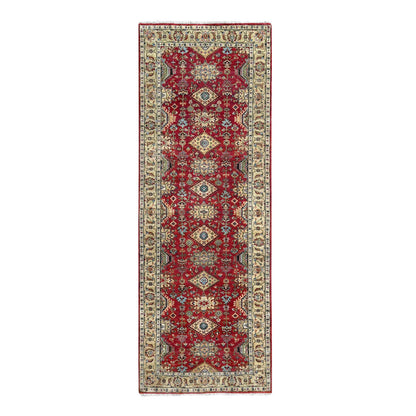 Heriz Wool Hand Knotted Rug Red Gold 4.0X11.10 -O084754
