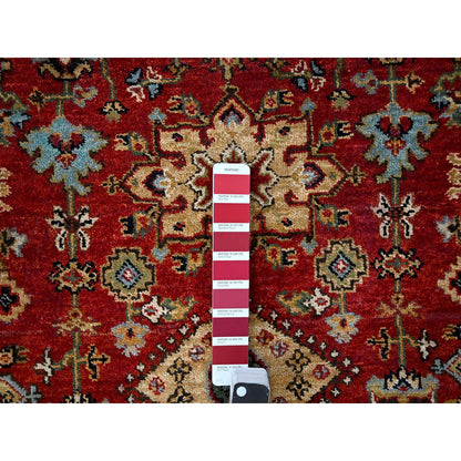 Heriz Wool Hand Knotted Rug Red Gold 4.0X11.10 -O084754