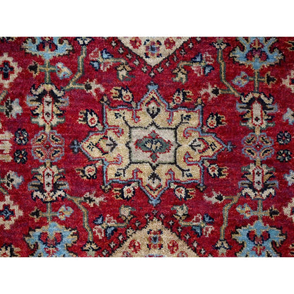 Heriz Wool Hand Knotted Rug Red Gold 4.0X11.10 -O084754