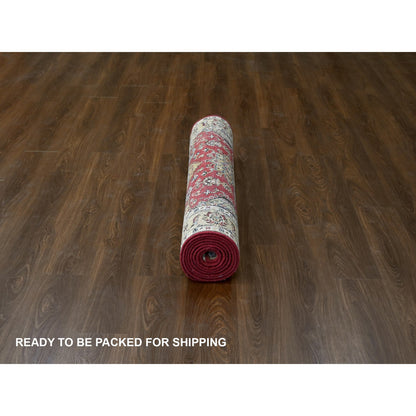 Heriz Wool Hand Knotted Rug Red Gold 4.0X11.10 -O084754