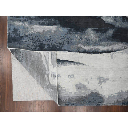 Modern and Contemporary Wool Hand Knotted Rug Black No Border 8.10X11.9 -O084764