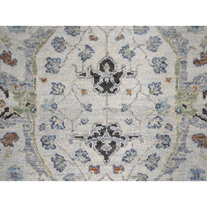 Oushak And Peshawar Wool Hand Knotted Rug Grey Gray 2.6X9.10 -O084771