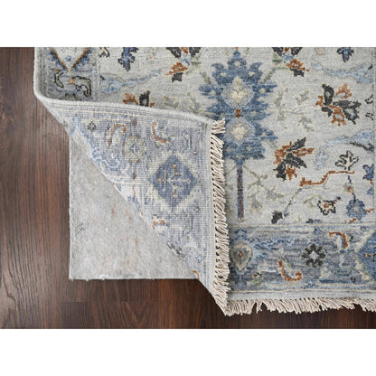 Oushak And Peshawar Wool Hand Knotted Rug Grey Gray 2.7X15.9 -O084772