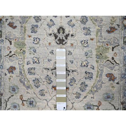 Oushak And Peshawar Wool Hand Knotted Rug Grey Gray 2.7X15.9 -O084772