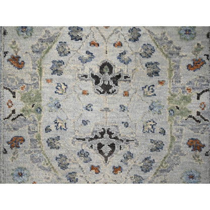 Oushak And Peshawar Wool Hand Knotted Rug Grey Gray 2.7X15.9 -O084772