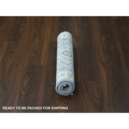 Heriz Wool Hand Knotted Rug Grey Ivory 2.0X3.0 -O084782