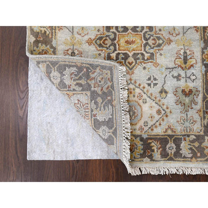 Heriz Wool Hand Knotted Rug Grey Taupe Brown 2.8X12.0 -O084785