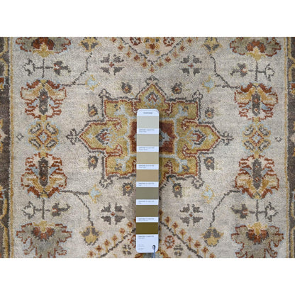 Heriz Wool Hand Knotted Rug Grey Taupe Brown 2.8X12.0 -O084785