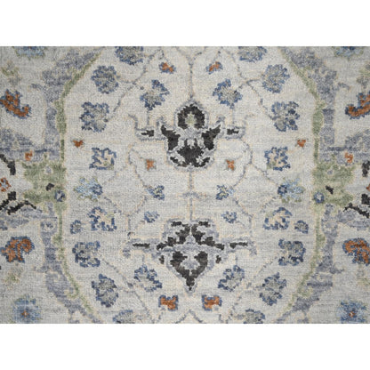 Oushak And Peshawar Wool Hand Knotted Rug Grey Gray 2.6X9.10 -O084786