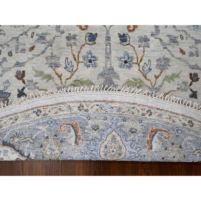 Oushak And Peshawar Wool Hand Knotted Rug Grey 9.10x9.10 -O084794