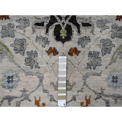 Oushak And Peshawar Wool Hand Knotted Rug Grey 9.10x9.10 -O084794