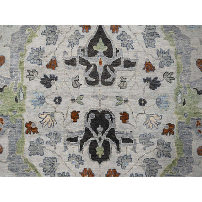 Oushak And Peshawar Wool Hand Knotted Rug Grey 9.10x9.10 -O084794