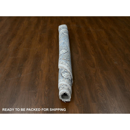 Oushak And Peshawar Wool Hand Knotted Rug Grey 9.10x9.10 -O084794