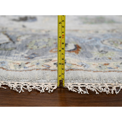 Oushak And Peshawar Wool Hand Knotted Rug Grey 9.10x9.10 -O084794