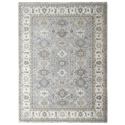 Heriz Wool Hand Knotted Rug Grey Ivory 9.0X11.11 -O084821