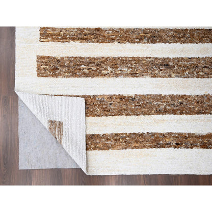 Modern and Contemporary Wool Hand Knotted Rug Brown No Border 8.3X9.9 -O084822