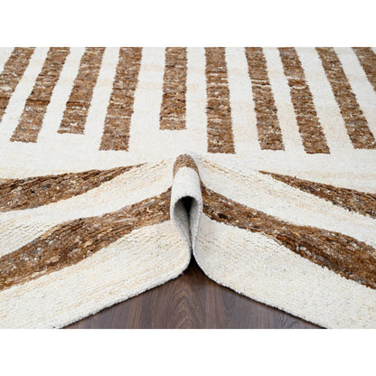 Modern and Contemporary Wool Hand Knotted Rug Brown No Border 8.3X9.9 -O084822