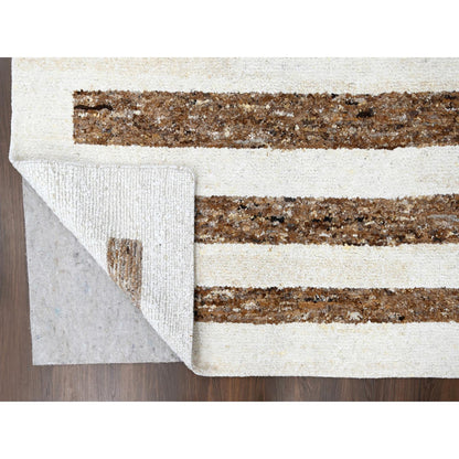 Modern and Contemporary Wool Hand Knotted Rug Brown No Border 9.0X11.8 -O084823