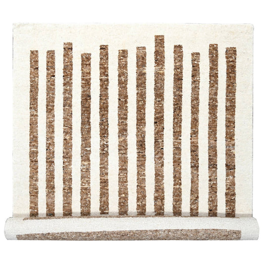 Modern and Contemporary Wool Hand Knotted Rug Brown No Border 10.3X14.1 -O084825