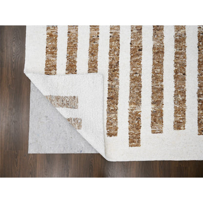 Modern and Contemporary Wool Hand Knotted Rug Brown No Border 10.3X14.1 -O084825