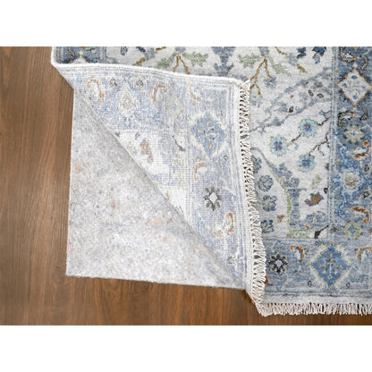 Oushak And Peshawar Wool Hand Knotted Rug Grey Gray 2.7X9.10 -O084836