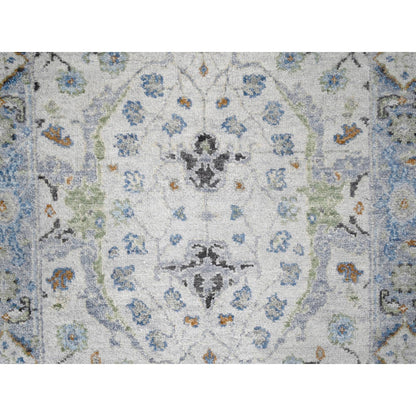 Oushak And Peshawar Wool Hand Knotted Rug Grey Gray 2.7X9.10 -O084836