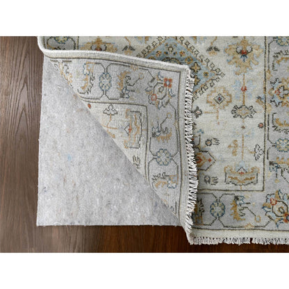 Heriz Wool Hand Knotted Rug Ivory Silver 2.9X13.6 -O084841
