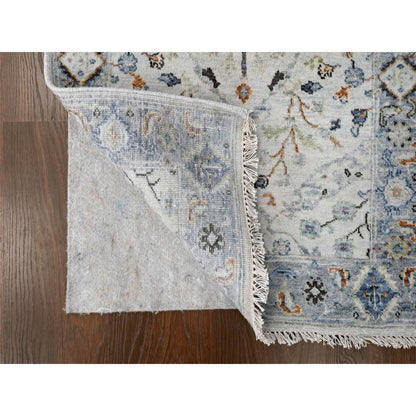 Oushak And Peshawar Wool Hand Knotted Rug Grey Gray 2.5X17.9 -O084842