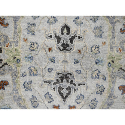 Oushak And Peshawar Wool Hand Knotted Rug Grey Gray 2.6X17.10 -O084843