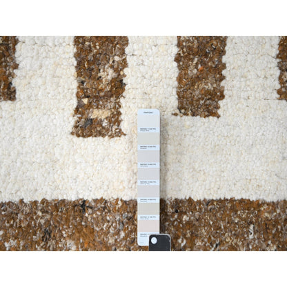 Modern and Contemporary Wool Hand Knotted Rug Brown No Border 10.0X10.3 -O084845