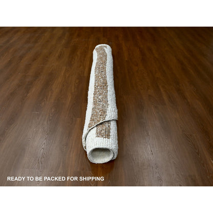 Modern and Contemporary Wool Hand Knotted Rug Brown No Border 10.0X10.3 -O084845