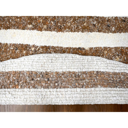 Modern and Contemporary Wool Hand Knotted Rug Brown No Border 11.11X12.1 -O084846