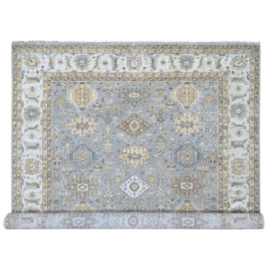 Heriz Wool Hand Knotted Rug Grey Ivory 10.0X13.9 -O084847
