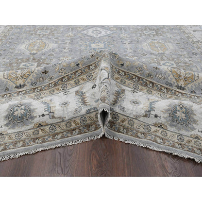 Heriz Wool Hand Knotted Rug Grey Ivory 10.0X13.9 -O084847