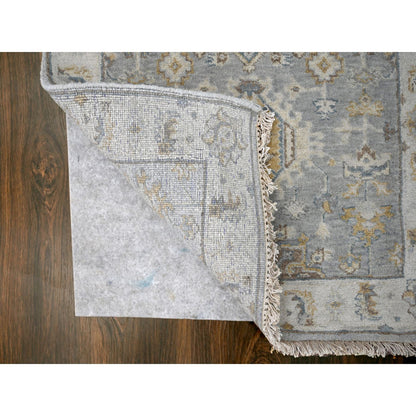 Heriz Wool Hand Knotted Rug Grey Ivory 2.7X10.0 -O084850