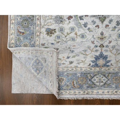 Oushak And Peshawar Wool Hand Knotted Rug Grey Gray 5.11X6.0 -O084854