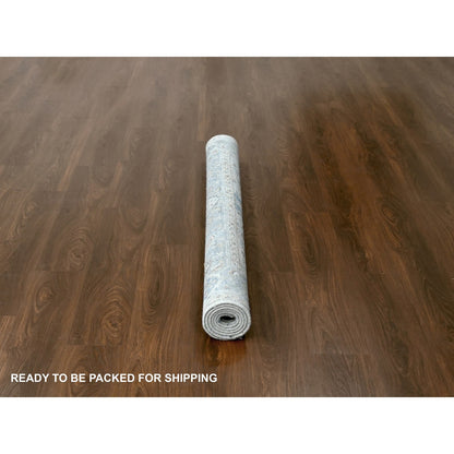 Oushak And Peshawar Wool Hand Knotted Rug Grey Gray 5.11X6.0 -O084854