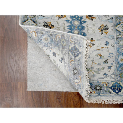 Oushak And Peshawar Wool Hand Knotted Rug Grey Gray 2.3X8.0 -O084855