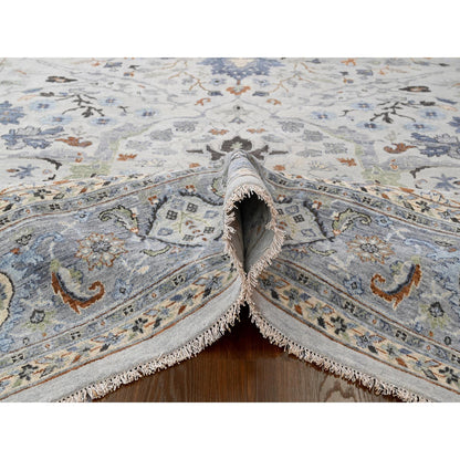 Oushak And Peshawar Wool Hand Knotted Rug Grey Gray 9.8X9.8 -O084859