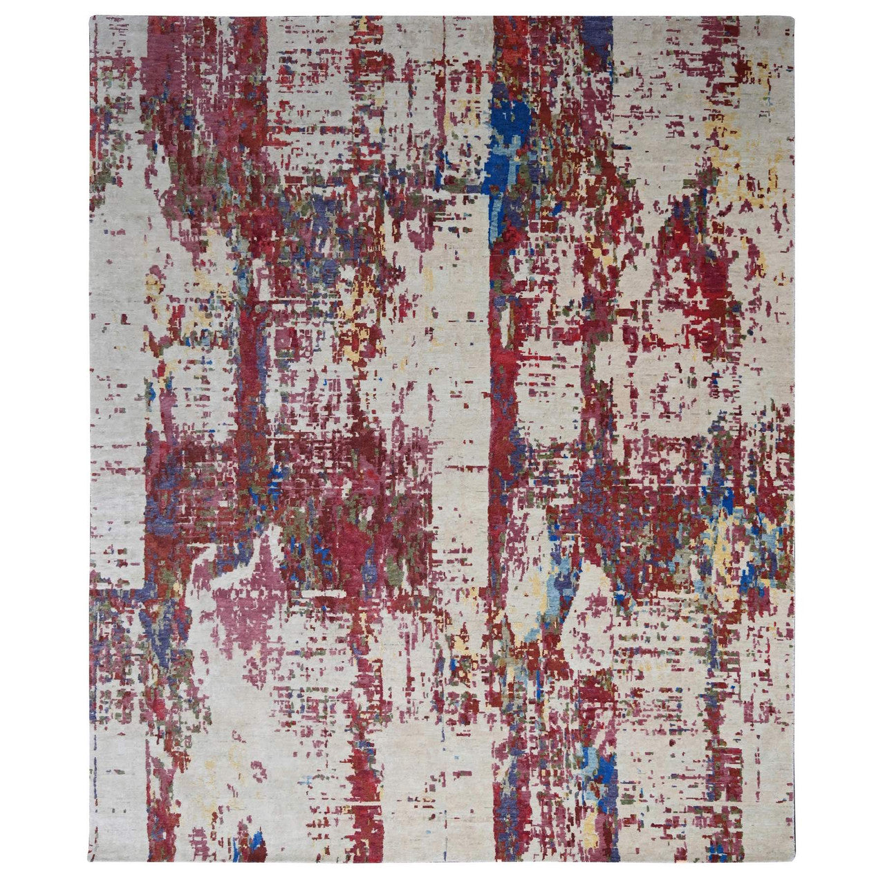 Beige 9'3" x 12'1" Modern and Contemporary Hand knotted Wool Rug - Sku: O084864